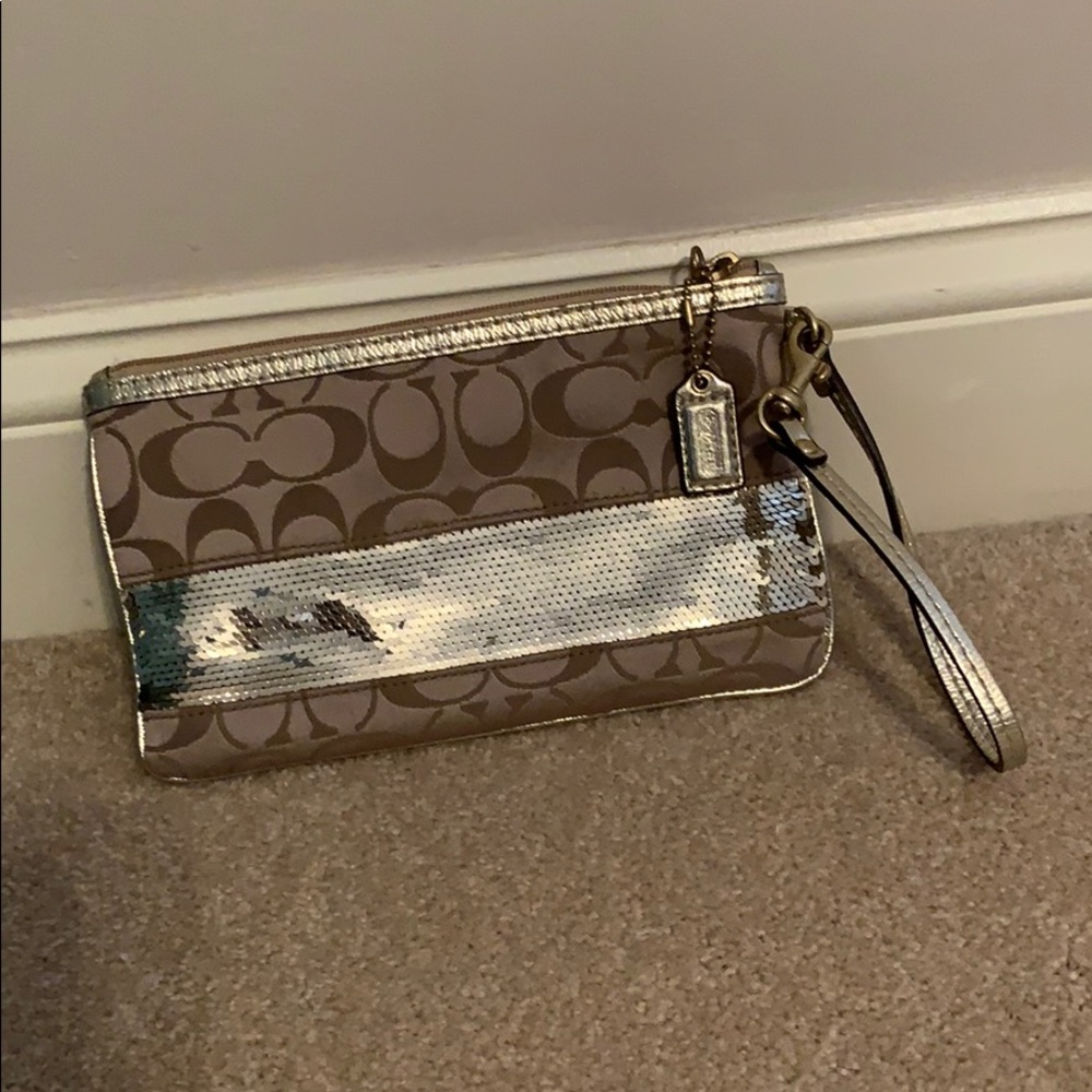 Coach Sequin Wristlet